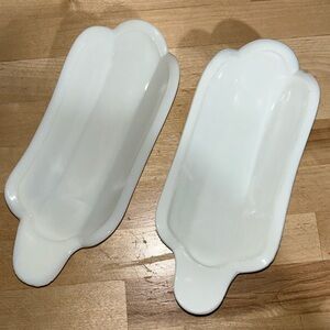 Banana split boats dishes vintage milk glass